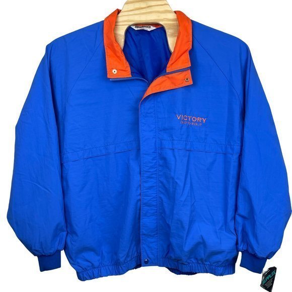 Turfer Sportswear Windbreaker‎ Zip Jacket Blue Orange Mens 2XL "Victory". NWT. - Picture 1 of 8